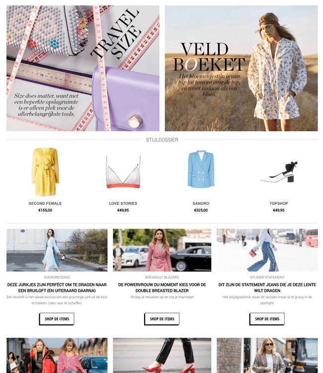 Shopsuite homepagina verwerking